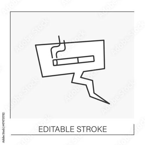  Reflections line icon. Fantasize about smoking. Bad habit. Unhealthy addiction. Dreams concept. Isolated vector illustration. Editable stroke