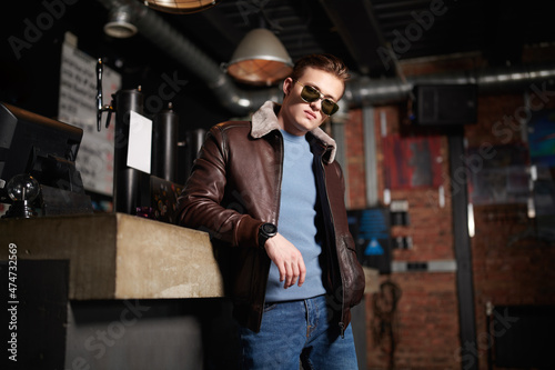 handsome guy in a bar