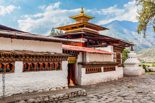Konstfotografi Exterior of the Kyichu Lhakhang temple in Paro Valley, Western Bhutan - Asia