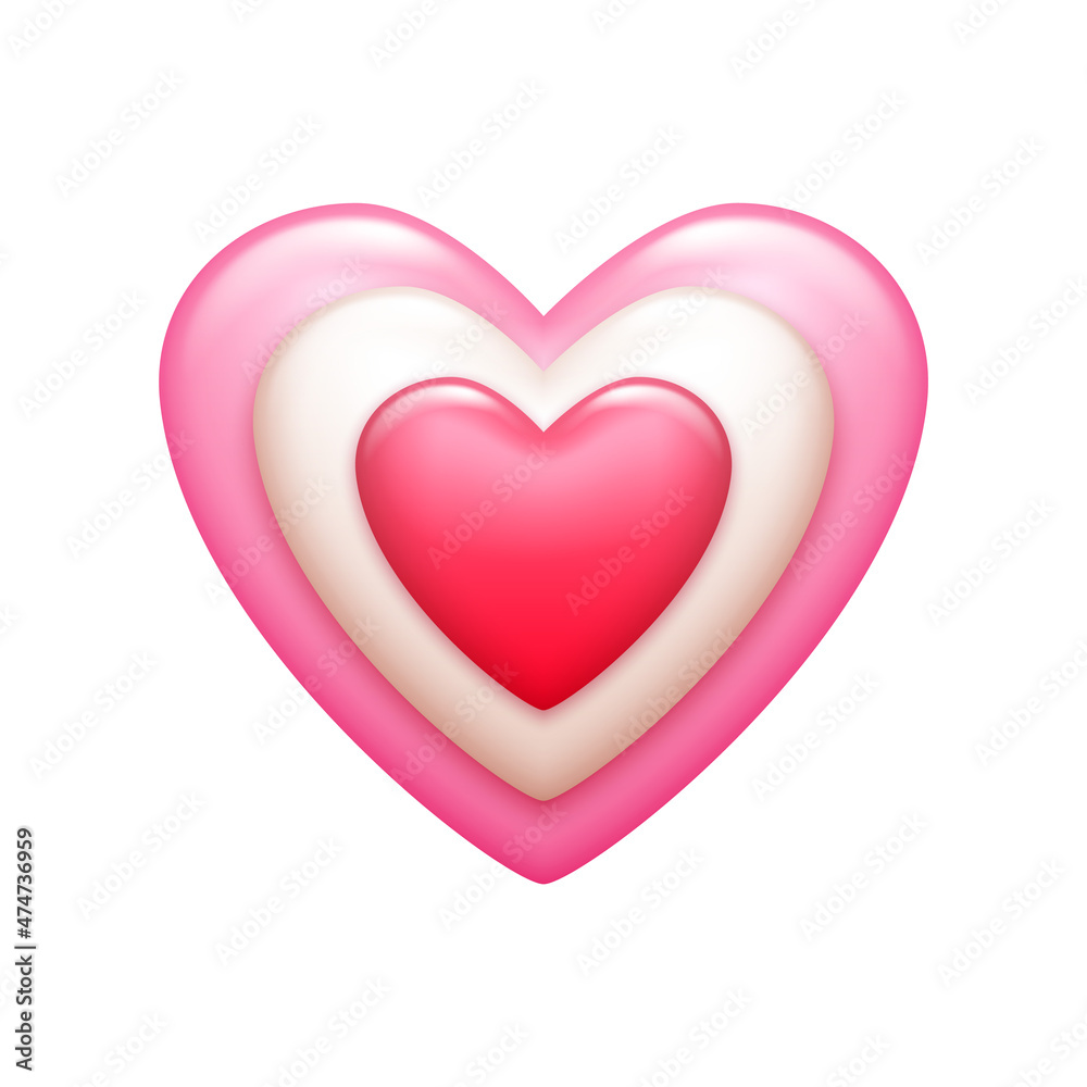 Pink, red and white heart jelly candy icon. Pink, red and white heart jelly candy icon.