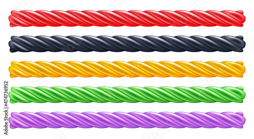Colorful licorice sticks set. Sweets vector illustration.