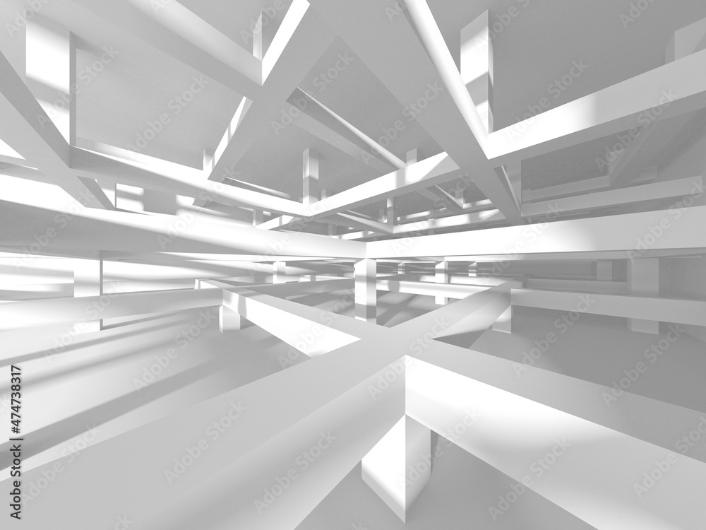 Obraz premium Illuminated corridor interior design. Empty Room Interior Background