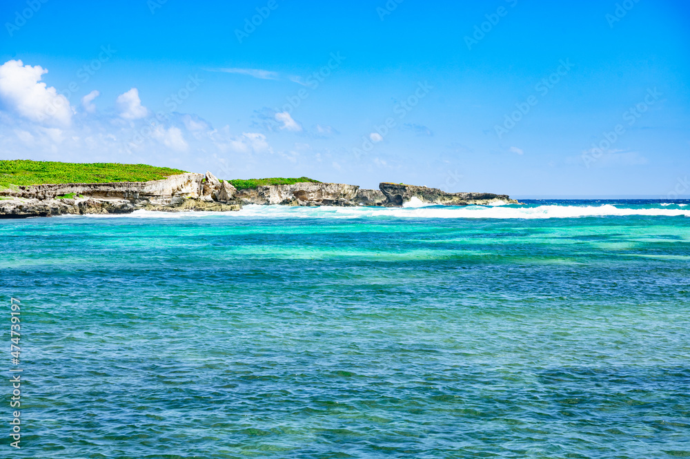 uninhabited island in the caribbean and atlantic ocean on the border uninhabited island in the caribbean and atlantic ocean on the border