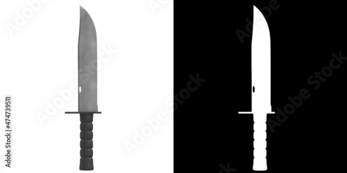 Fotografiet 3D rendering illustration of a bayonet