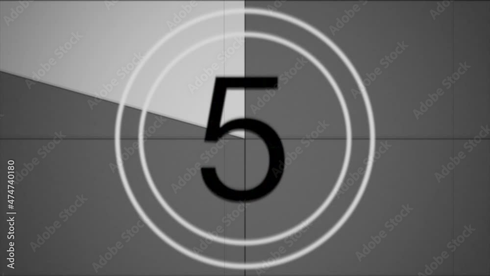 Retro grey film countdown in 90s style, cinematic and corporate style