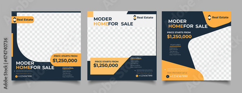 Flat real estate instagram post templates 
