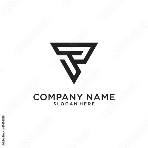 TP or PT Letter Logo Design Template Vector.