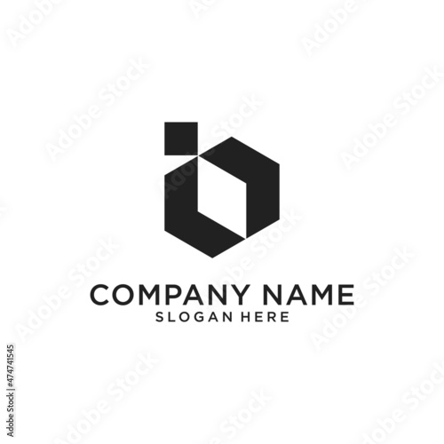 IB or BI letter logo design vector template.