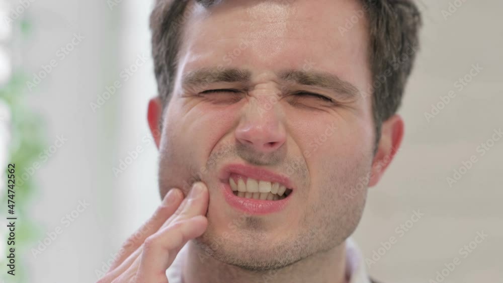 Close up of Man having Cavity, Toothache Close up of Man having Cavity, Toothache