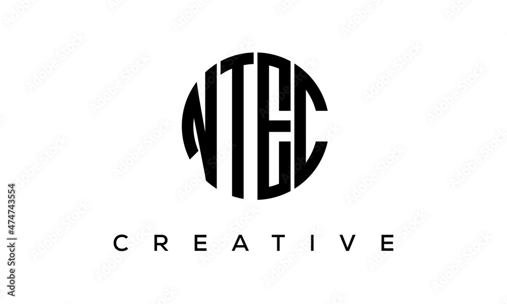 NTEC letters circle logo design vector template NTEC letters circle logo design vector template