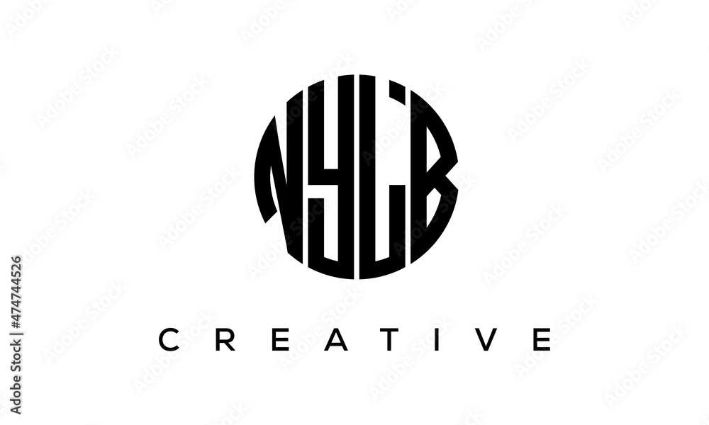 NYLB letters circle logo design vector template NYLB letters circle logo design vector template
