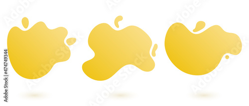 Set of gradient shapes. Abstract fluid design. Trendy colorful background.