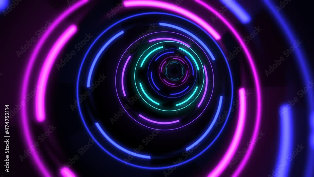 Neon colorful spiral lines in space, abstract futuristic, cyber and music style background Neon colorful spiral lines in space, abstract futuristic, cyber and music style background
