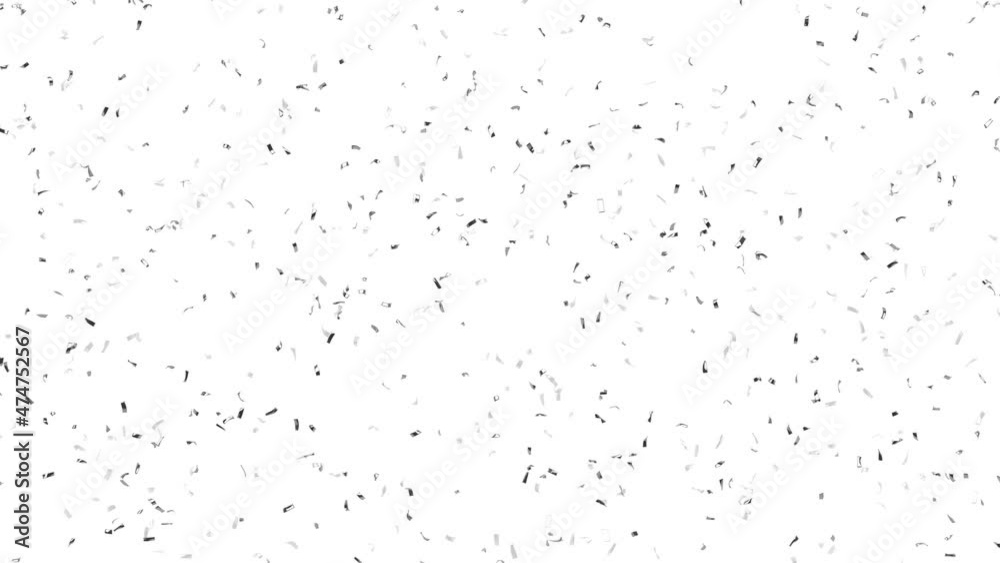 Blank silver confetti falling animated mockup, 4k video