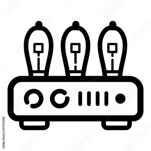 Tube Amplifier Flat Icon Isolated On White Background