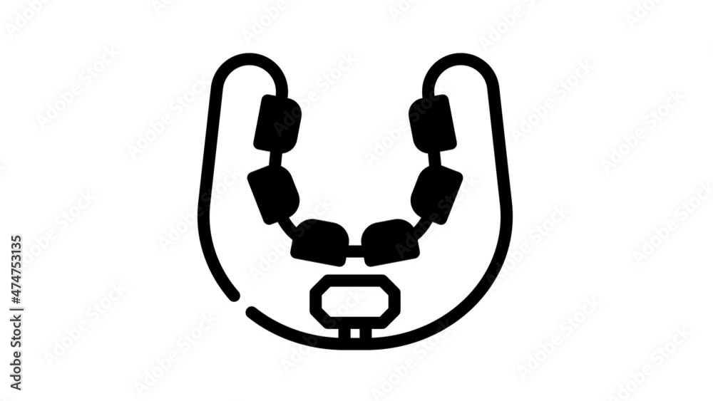 neck ems training animated line icon neck ems training sign. isolated on white background neck ems training animated line icon neck ems training sign. isolated on white background