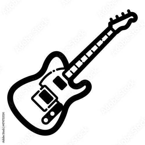 Telecaster Guitar Flat Icon Isolated On White Background photo