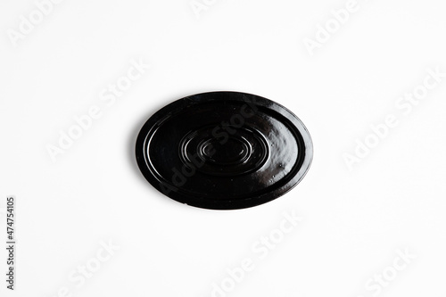 Glass coaster isolated on white background. High-resolution photo.Top view. Mock-up.