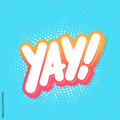 Yay. Vector lettering icon. Vector handwritten lettering. 