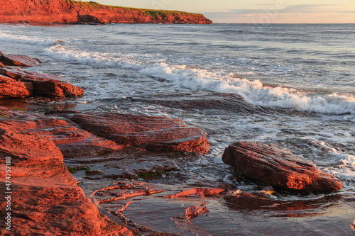 Rocky shoreline along Prince Edward Island's north shore. photo