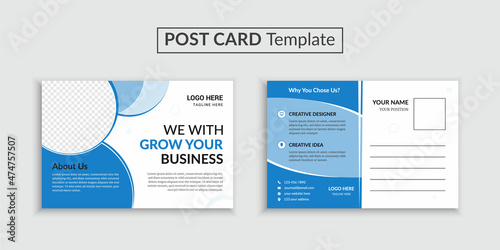Digital Marketing Blue Color Postcard EDDM Design Template