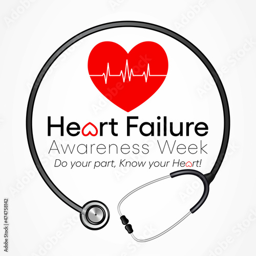 Heart Failure awareness week is observed every year in February,  Vector illustration