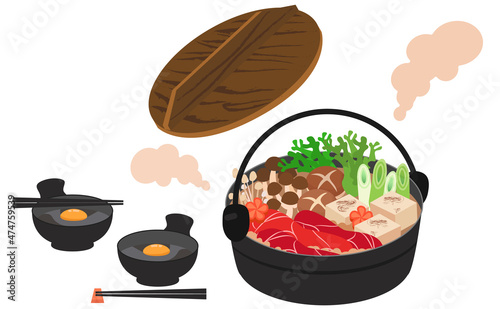 すき焼き鍋イラスト素材
