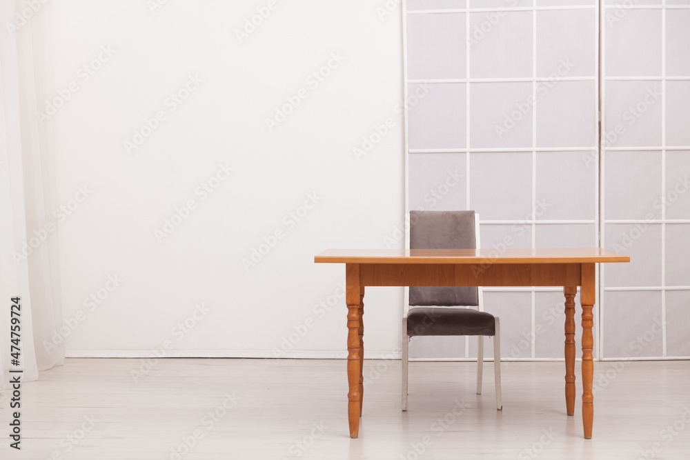 White office interer with desk in office White office interer with desk in office