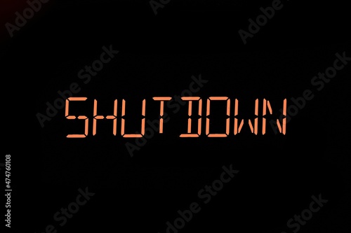 Shutdown message on an electronc screen