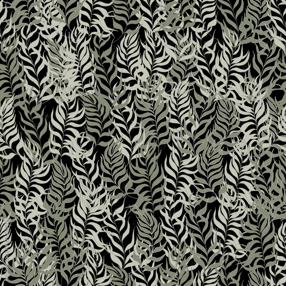 seamless pattern palm tree leaves on background. For textiles, packaging, fabrics, wallpapers, backgrounds, invitations. Summer tropics seamless pattern palm tree leaves on background. For textiles, packaging, fabrics, wallpapers, backgrounds, invitations. Summer tropics