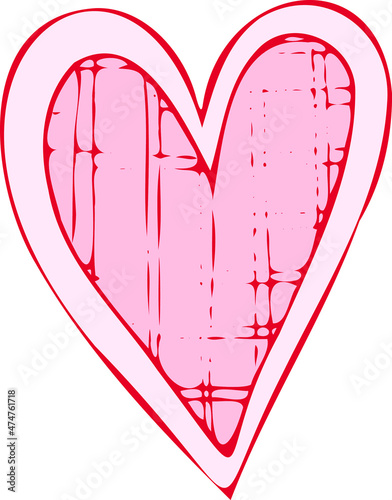 heart contour hand drawing with a brush background. Love pattern, postcard, heart abstract background. vector of hearts with Valentine's Day 14 February. Background for invitations and scrapbookin photo