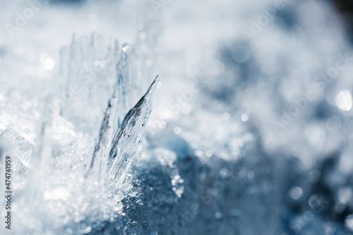 Ice crystal macro photography, background