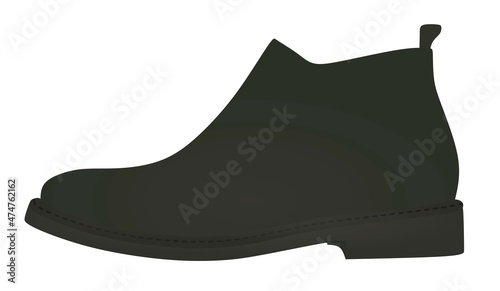 Black man ankle shoe. vector illustration