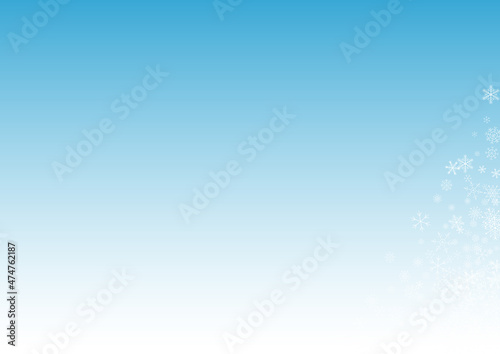White Snowflake Vector Blue Background. Abstract