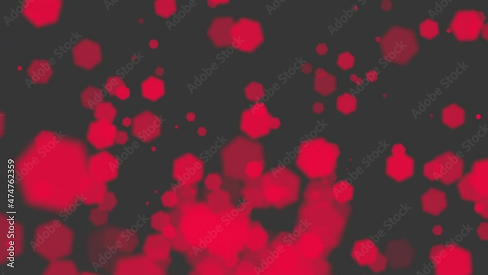 Red particles and round bokeh on black background, abstract cinematic and holiday style Red particles and round bokeh on black background, abstract cinematic and holiday style