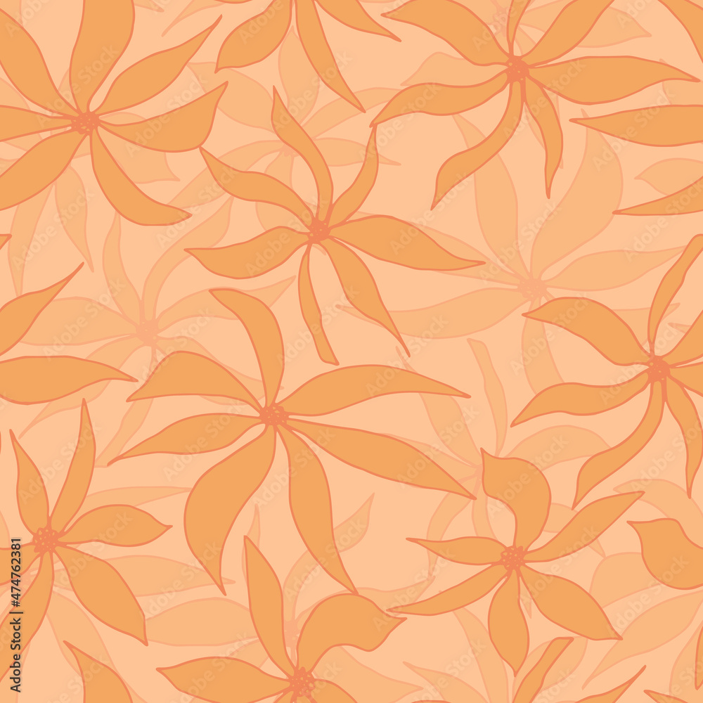 vector seamless pattern flowers . Botanical illustration for wallpaper, textile, fabric, clothing, paper, postcards