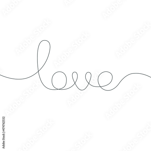 Love. Trendy Love script lettering design on a white background.