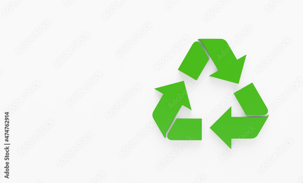 Green recycling minimal icon Symbol in 3D rendering isolated on white background Green recycling minimal icon Symbol in 3D rendering isolated on white background