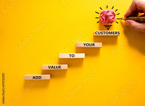 Schilderij op canvas Add value to your customers symbol