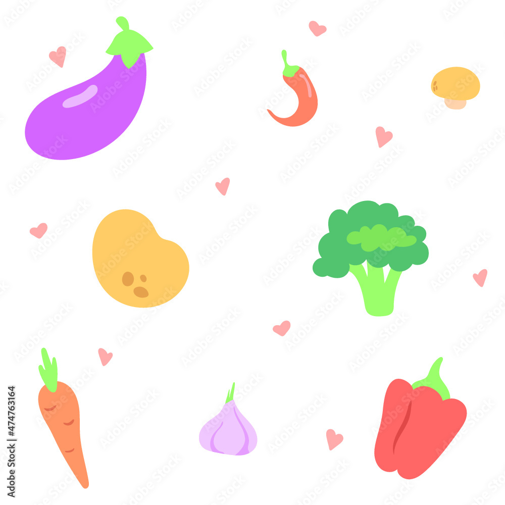 8 elementos gráficos de comida.