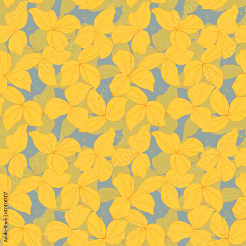 vector seamless pattern flowers . Botanical illustration for wallpaper, textile, fabric, clothing, paper, postcards