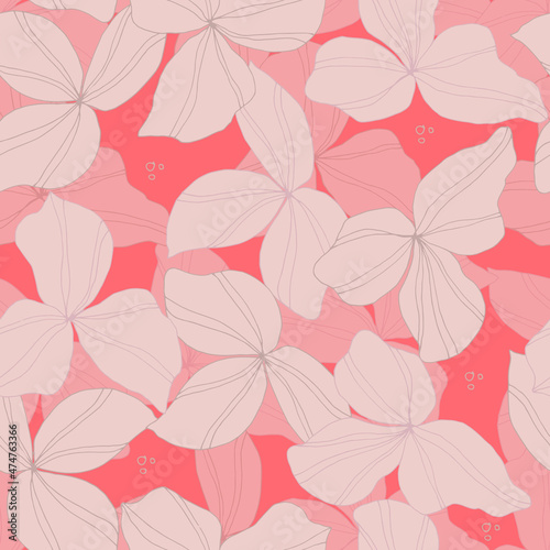 vector seamless pattern flowers . Botanical illustration for wallpaper  textile  fabric  clothing  paper  postcards