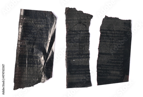 Black carbon paper isolated on white background, top view