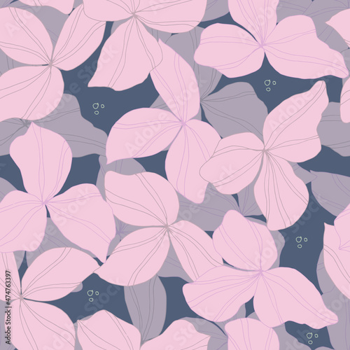 vector seamless pattern with leaves. Botanical illustration for wallpaper, textile, fabric, clothing, paper, postcards