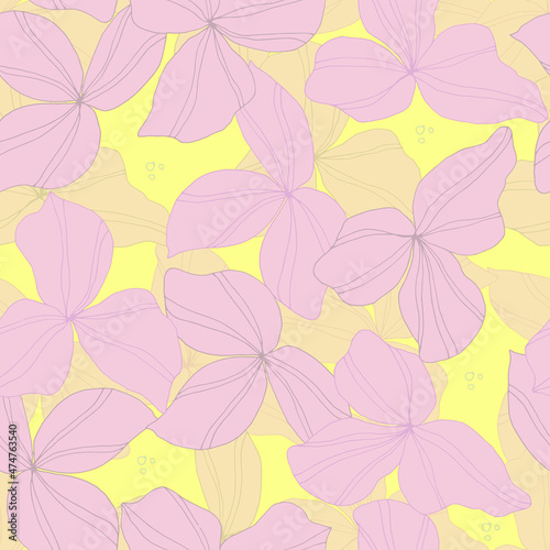 vector seamless pattern with leaves. Botanical illustration for wallpaper, textile, fabric, clothing, paper, postcards © BormanT