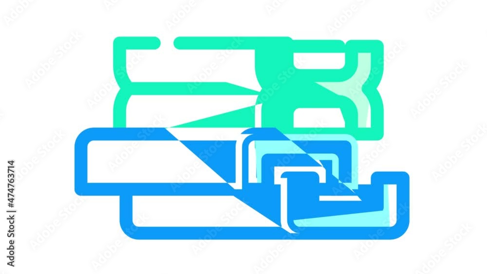 support structures, beams and channels building material animated color icon support structures, beams and channels building material sign. isolated on white background