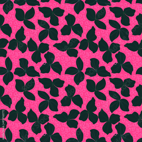 vector seamless pattern with leaves. Botanical illustration for wallpaper, textile, fabric, clothing, paper, postcards