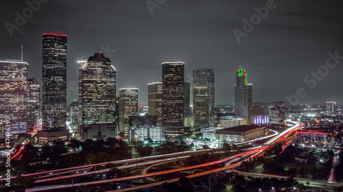 Houston Downtown Skyline from the air