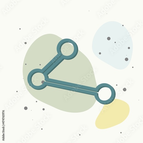 Vector image sharing icon. Icon shared on multicolored background.