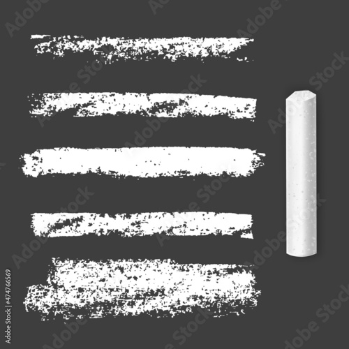 Chalk texture stripes design elements, Scribble hand drawn in chalk on black background